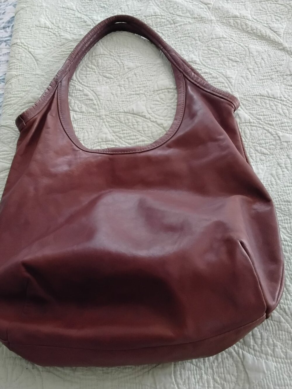 ROUGH & TUMBLE BROWN LEATHER MINIMALIST SHOULDER BAG/TOTE SZ. MED